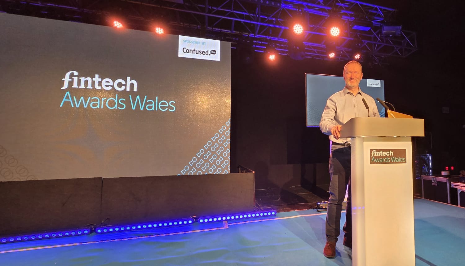 Jonathan Prescott at Fintech Awards Wales