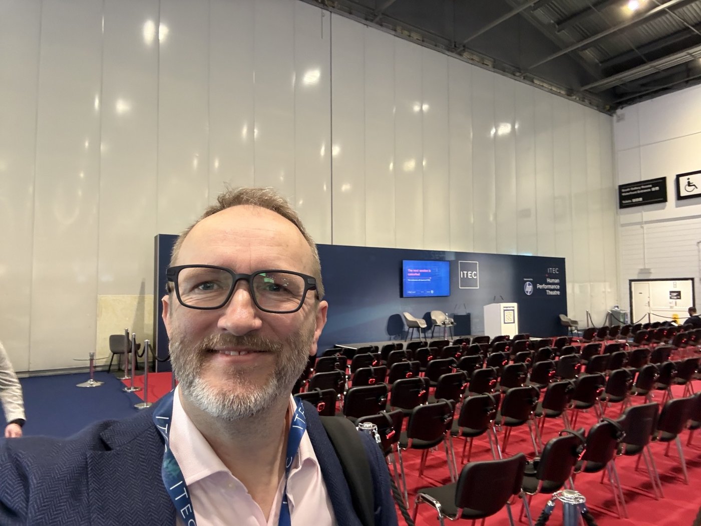 Jonathan Prescott at ITEC 2026, Human Performance Theatre, ExCeL London